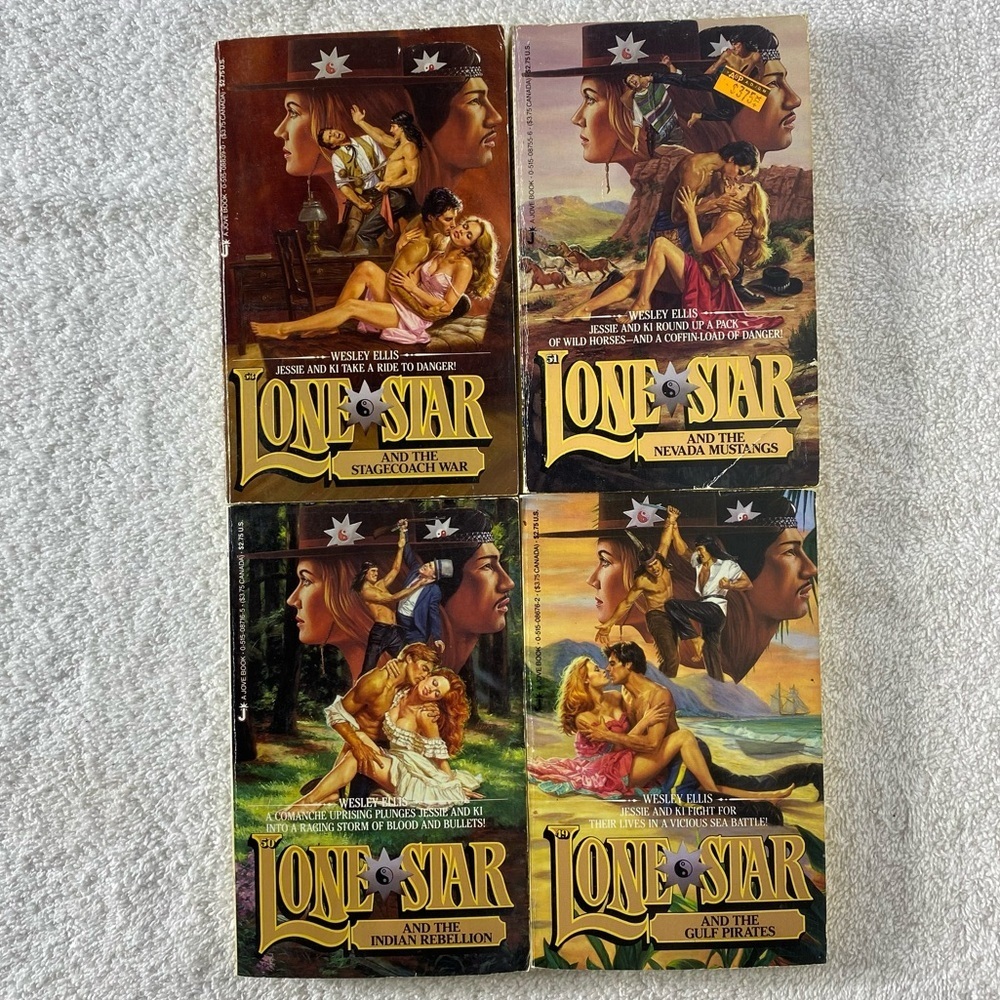 Vintage Lone Star Action Western Romance Novel x4